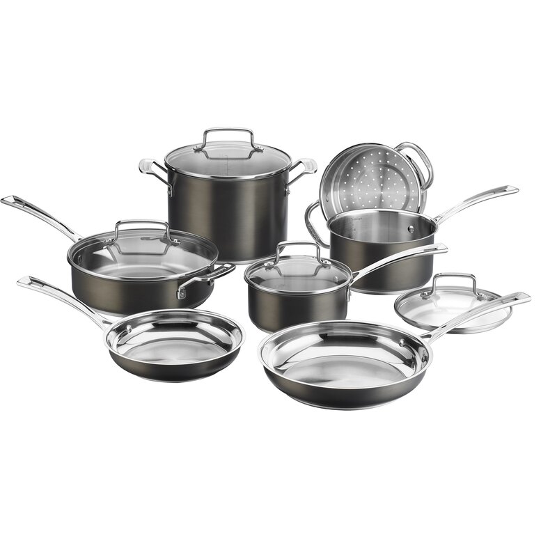 Cuisinart 11 Piece Stainless Steel Cookware Set & Reviews | Wayfair Cuisinart Stainless Steel Cookware Set Reviews